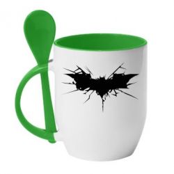 Чашка с ложкой Batman cracks - PrintSalon