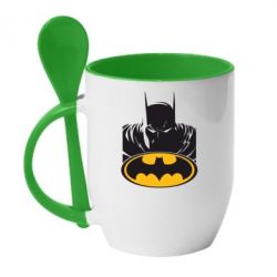 Чашка с ложкой Batman face - PrintSalon