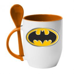 Чашка з ложкою Batman Gold Logo - PrintSalon