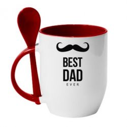 Чашка с ложкой Best Dad Ever - PrintSalon