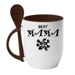 Чашка с ложкой Best Mama - PrintSalon
