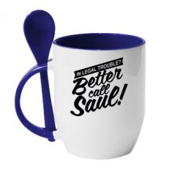 Чашка з ложкою Better call Saul! - PrintSalon