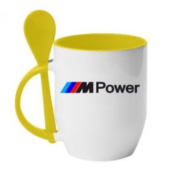 Чашка с ложкой BMW M Power logo - PrintSalon