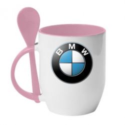Чашка с ложкой BMW Small Logo - PrintSalon