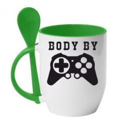 Чашка с ложкой BODY BY - PrintSalon