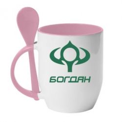 Чашка с ложкой Богдан - PrintSalon