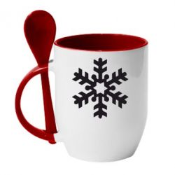Чашка з ложкою Велика сніжинка - PrintSalon