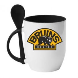 Чашка с ложкой Boston Bruins - PrintSalon