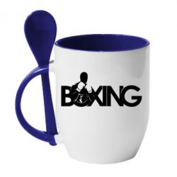 Чашка з ложкою Boxing Art - PrintSalon