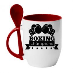 Чашка с ложкой Boxing Champions - PrintSalon