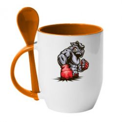 Чашка с ложкой Bulldog MMA - PrintSalon