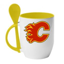 Чашка с ложкой Calgary Flames - PrintSalon
