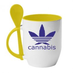 Чашка с ложкой Cannabis
