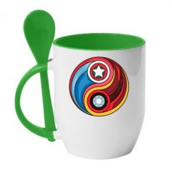 Чашка з ложкою Captain America & Iron Man - PrintSalon