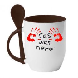 Чашка з ложкою Cas was here - PrintSalon