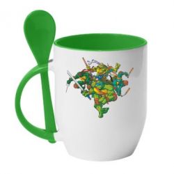 Чашка з ложкою Черепашки-ніндзя - PrintSalon