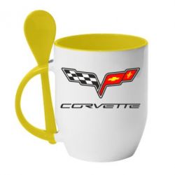 Чашка с ложкой Chevrolet Corvette - PrintSalon