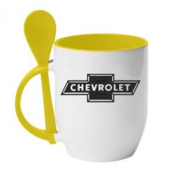 Чашка з ложкою Chevrolet Logo Small - PrintSalon