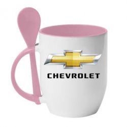 Чашка с ложкой Chevrolet Logo - PrintSalon