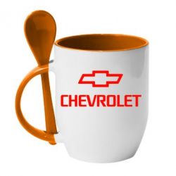 Чашка с ложкой Chevrolet Small - PrintSalon