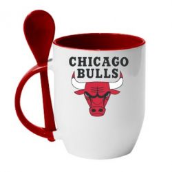 Чашка с ложкой Chicago Bulls Classic - PrintSalon