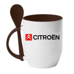Чашка с ложкой Citroën Logo - PrintSalon
