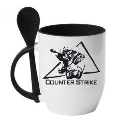 Чашка с ложкой Counter Strike Gamer - PrintSalon
