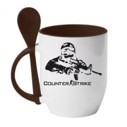 Чашка з ложкою Counter StrikeПлеєр - PrintSalon