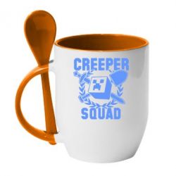 Чашка с ложкой Creeper Squad - PrintSalon