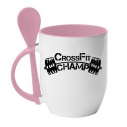 Чашка с ложкой CrossFit Champ - PrintSalon