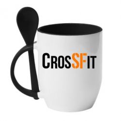 Чашка с ложкой CrossFit SF - PrintSalon