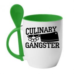 Чашка с ложкой Culinary Gangster - PrintSalon