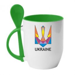 Чашка з ложкою Кольоровий герб - PrintSalon
