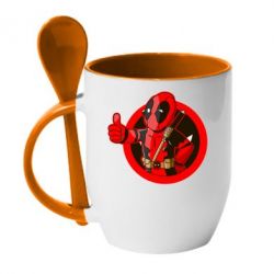 Чашка с ложкой Deadpool Fallout Boy - PrintSalon