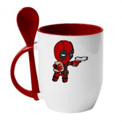 Чашка з ложкою Дедпуз з пакетиком - PrintSalon