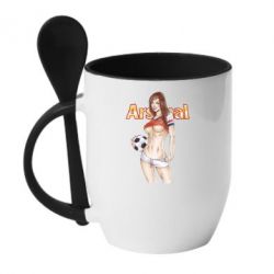 Чашка с ложкой Девушка Арсенал - PrintSalon
