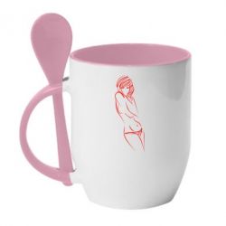 Чашка с ложкой Девушка - PrintSalon