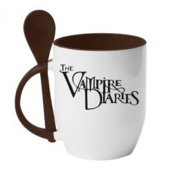 Чашка с ложкой Дневники Вампира Лого - PrintSalon