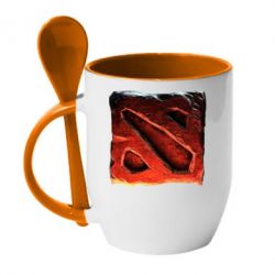 Чашка с ложкой Dota 2 3d Logo - PrintSalon