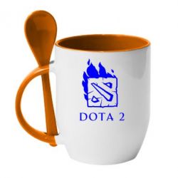 Чашка с ложкой Dota 2 Fire - PrintSalon