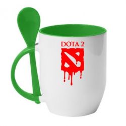 Чашка с ложкой Dota 2 Logo - PrintSalon