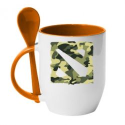 Чашка з ложкою Dota камуфляж - PrintSalon