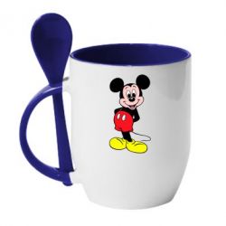 Чашка с ложкой Довольный Микки Маус - PrintSalon