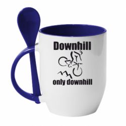 Чашка с ложкой Downhill,only downhill - PrintSalon