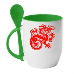 Чашка с ложкой Дракон - PrintSalon