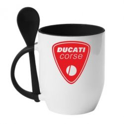 Чашка с ложкой Ducati Corse - PrintSalon