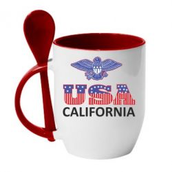 Чашка с ложкой Eagle USA - PrintSalon