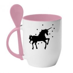 Чашка с ложкой Единорог - PrintSalon