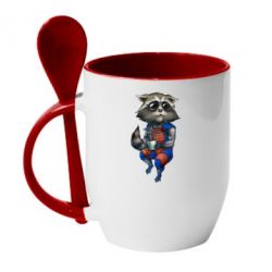 Чашка з ложкою Єнот Ракета і Грут - PrintSalon