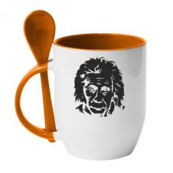 Чашка с ложкой Энштейн - PrintSalon